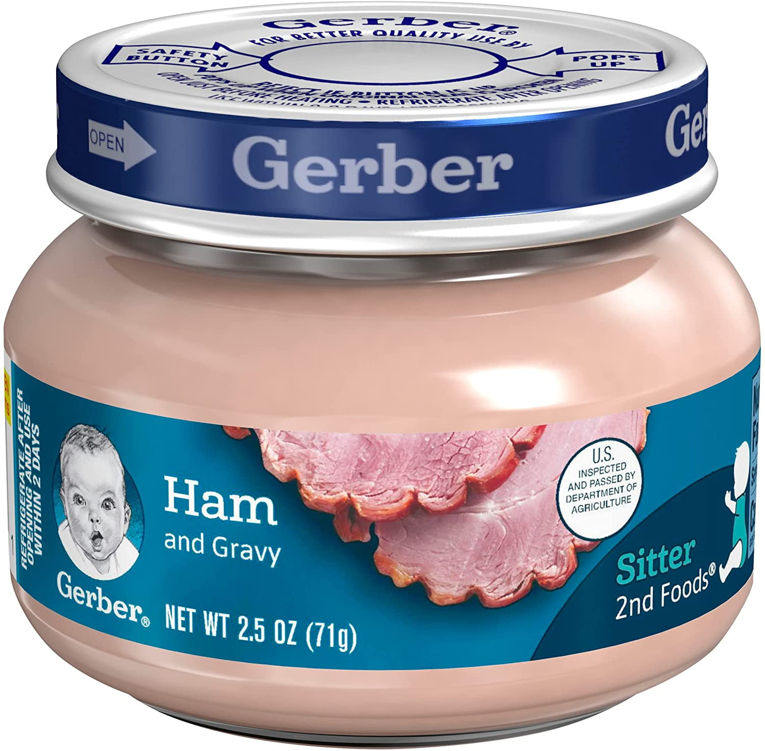 Gerber 2nd Foods Ham Gravy Baby Food, 2.5 oz (6 Count)