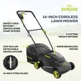 thumbnail image 3 of Sun Joe 24-Volt 5-Amp 14-Inch Cordless Lawn Mower w/Brushless Motor, 3 of 6