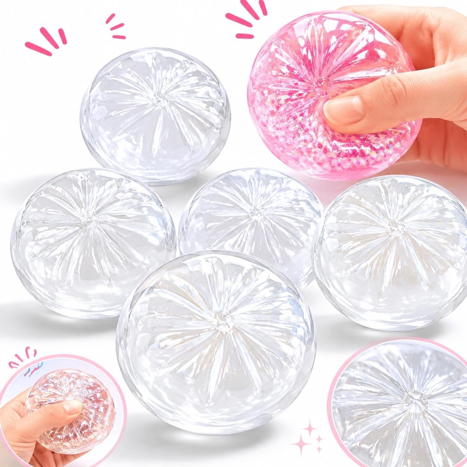 Original Dumpling Squishy Skins, Empty Squishy Skin Hollow Clear Soft Squeezy Sensory Fidget for Relaxation Anxiety Relief, 3.3 Inch
