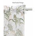 thumbnail image 5 of Sage Green Leaves Linen Curtain Valance for Bedroom/Bathroom/Kitchen/Office/Living/Dining Room Window,Flower Herbs Floral Spring Summer Pocket Topper Drapes Decorative Cafe Drapery Panel 42"x12", 5 of 6