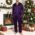 thumbnail image 2 of SRZYMJ Mens Silk Satin Pajamas Set Long Sleeve Sleepwear Button-Down Pj Two-piece Loungewear with Long Pants, 2 of 7
