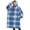 Blue and White, variant on Oversized Wearable Blanket Hoodie,Multi Color Plaid Checkered Pattern Sherpa Blanket Hoodie with Super Pockets,Super Warm Fuzzy Pullover for Women & Men