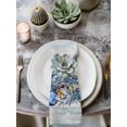 thumbnail image 2 of Blue Poinsettia Christmas Cloth Napkins Set of 6 Reusable Dinner Napkins, Xmas Botanical Balls Snowflake Vintage Cocktail Napkin Washable Table Napkins for Wedding/Holiday Party/Baby Shower 20"x20", 2 of 7