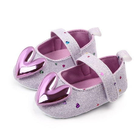 

TOWED22 Toddler Sneaker Girls Heart-Shaped Bling Infant Baby Toddler Fashion Prewalker Princess Shoes Baby Shoes Purple