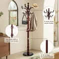 thumbnail image 6 of Wooden Coat Rack Stand, Vintage Natural Birch Wood Coat Racks Freestanding, Solid Coat Tree Stand with 14 Hooks, Classic Sturdy Coat Racks Hall Tree for Entryway, Office, 6 of 8