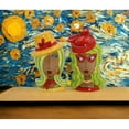 thumbnail image 2 of Ceramic African American Ladies Salt and Pepper Shakers Yellow Red, 2 of 5