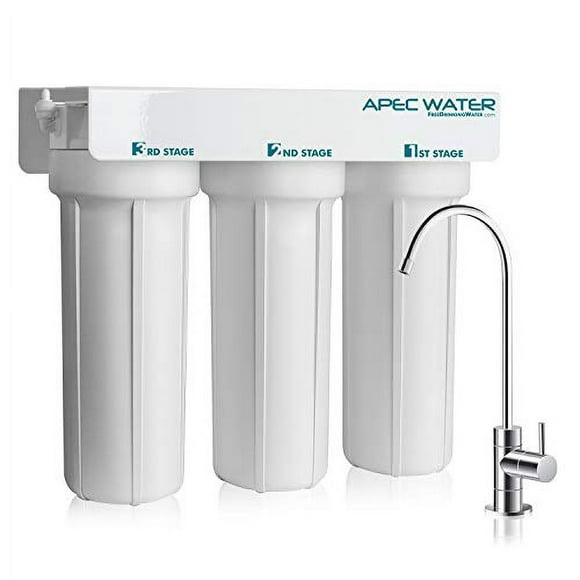 APEC Water Systems WFS-1000 3 Stage Under-Sink Water Filter System, White
