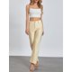 thumbnail image 5 of Pantalones vaqueros Tsseiatte metalizados brillantes para mujer, color liso, cintura alta, pierna recta, para fiesta y baile., 5 of 6
