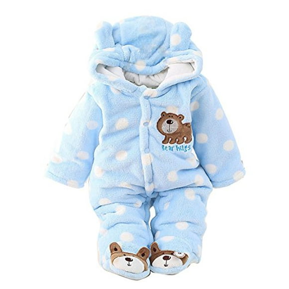 Newborn Baby Jumpsuit Outfit Hoody Coat Winter Infant Rompers Toddler Clothing Bodysuit