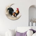 thumbnail image 4 of Creative Moon Metal Hanging Sign Escultura coleccionable de estatuilla 35cm Gloria Arte de la pared de la luna del gallo, 4 of 8