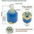 thumbnail image 4 of Ceramic Cartridge 35mm: Replacement for Kitchen, Sink, and Shower Faucet, 4 of 5