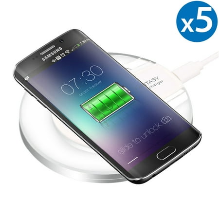 Wireless Charger, FREEDOMTECH 5-Pack Qi Wireless Charging Pad for iPhone 8/8 Plus, iPhone X, iPhone XS/XS Max/XR Samsung Galaxy S7/S8/S8+/S9/S9+, Note5, Note 8, Note 9 Nexus and All Qi-Enabled