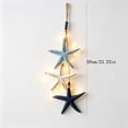 thumbnail image 4 of Mediterranean Style Starfish Fish LED Hanging Ornament Set, Coastal Beach Themed Light up Wall Decor Pendants, Nautical Sea Animal Decor for Bathroom Bedroom Patio Home Decoration, Dark Blue, 4 of 8