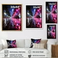 thumbnail image 4 of Designart "Nightlife Rhythm in Pink Miami A Vibrant Scene II" Cityscapes Canvas Art Print, 4 of 5