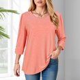 thumbnail image 7 of Godom Blouses for Women Dressy Casual 3/4 Length Sleeve Womens Tops Solid Color Tshirt, 7 of 7