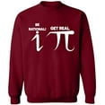 thumbnail image 2 of OXI Crewneck Sweatshirt - Be Rational Get Real Pi,Basic Casual Sweatshirts for Men's and Women Fleece Sweatshirt Long Sleeve- Cardinal Red X-Large, 2 of 2