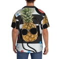 thumbnail image 6 of Picia Pineapple With Black Glasses Men's Linen Shirts Short Sleeve Cuban Beach Shirts Casual Shirts Button Down Shirt for Men Beach Summer Wedding Shirt-3X-Large, 6 of 7