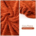 thumbnail image 3 of SUNNY HEAT Sherpa Blanket Twin Size 60''x80'' All-Season Ultra Soft Bed Blanket Couch, Bed, Sofa, Travel Use, Pumpkin, 3 of 6