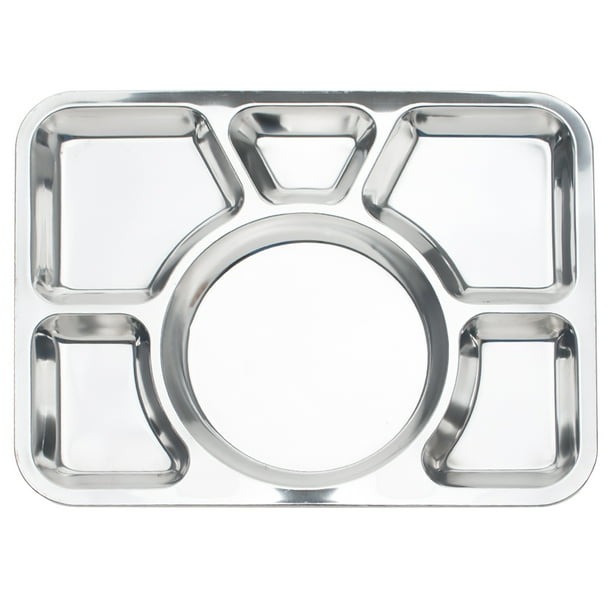 Aspire Divided Dinner Tray Lunch Container, Metal Plate, 1 Pc6 Sections