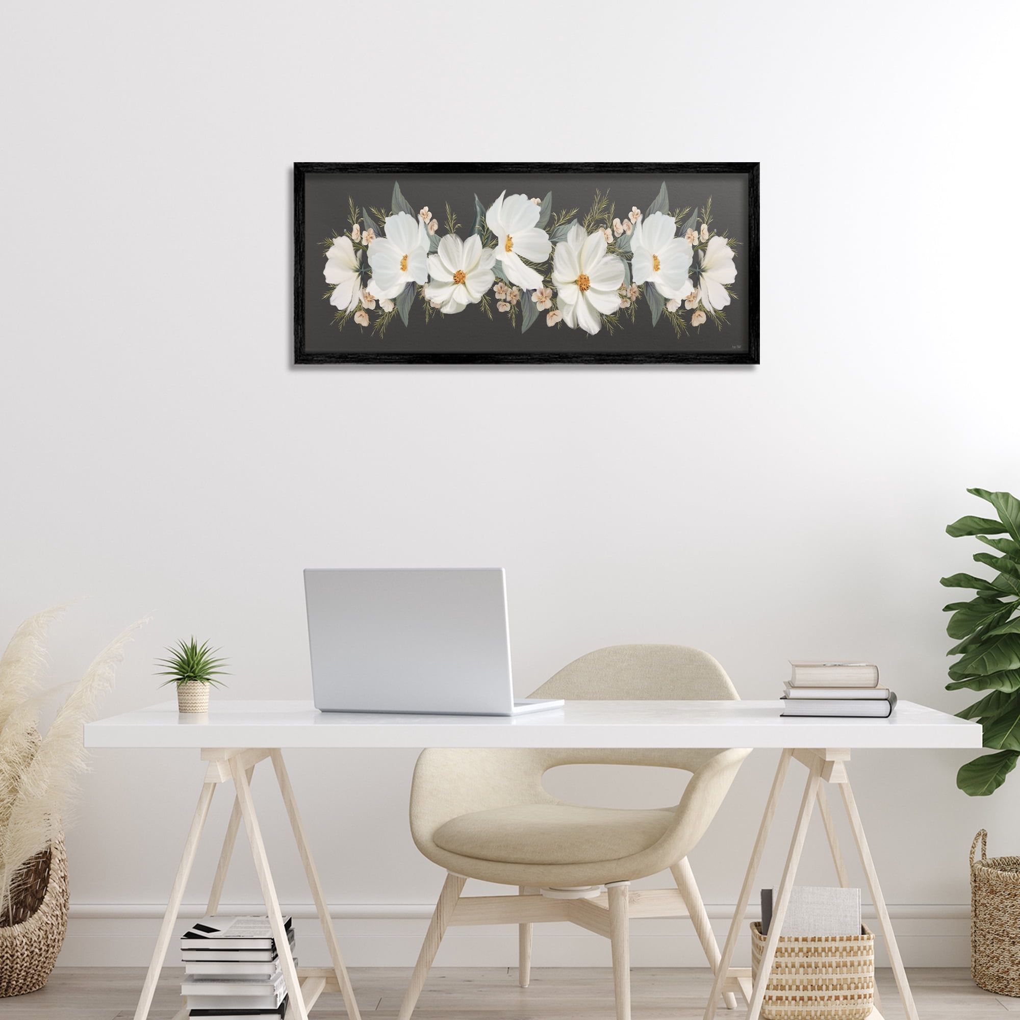 Stupell Industries Line Of Lace Cosmos Black Framed Giclee Art, design by House Fenway