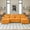 Orange + 4 Seats, variant on 110 U-Shaped Couch, Gray Cloud Modular Sectional Sofa, 4 Seats with Pillows for Living Room, Ultra Comfy Chenille Fabric, Deep Double Cushions