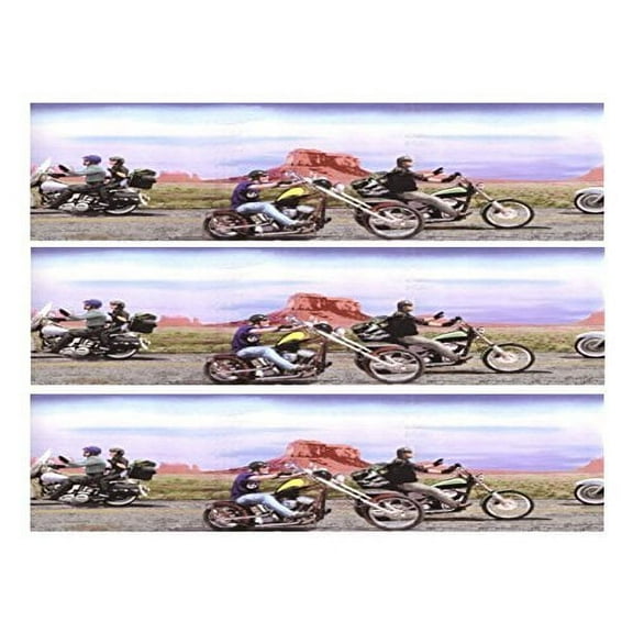 Motorcycles cake Edible Icing Image border strips (3 Strips)