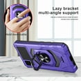 thumbnail image 2 of For AT&T Calypso 3 / Cricket Debut Smart Dropproof Shockproof Kickstand Ring Stand Phone Case Cover With Tempered Glass Screen Protector - Purple, 2 of 5