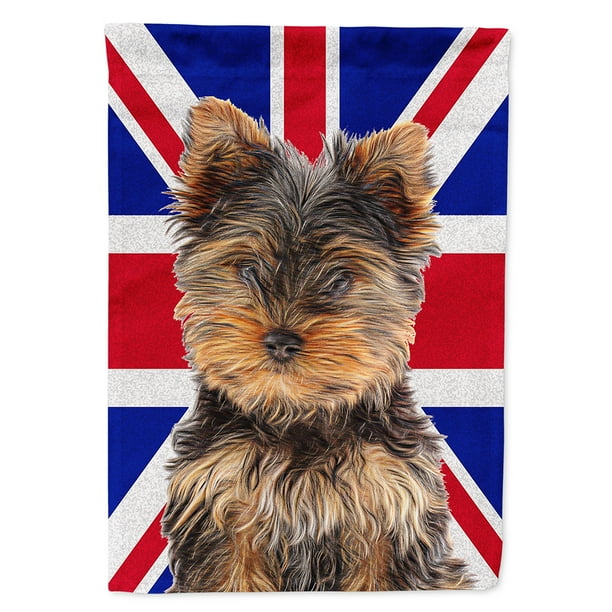 Yorkie Puppy Yorkshire Terrier With English Union Jack British Flag Garden Com Yorkie Puppy Yorkshire Terrier With, Yorkie Garden Flag