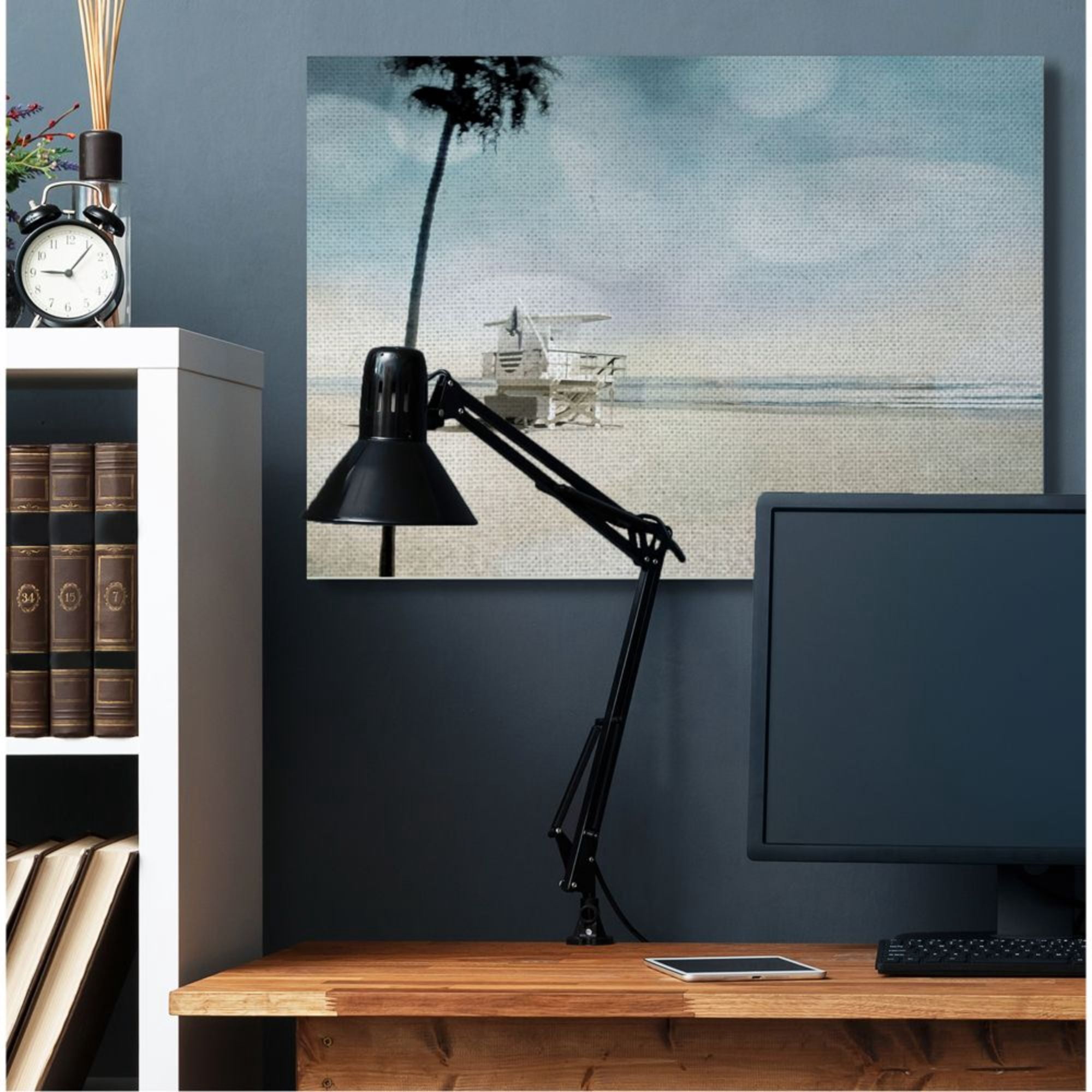 Stupell Industries Empty Beach Coast with Lifeguard Stand Design by Devon Davis, 36" x 48"