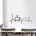thumbnail image 5 of Girlsshop Creative Coffee Cup Pvc Wall Sticker Cafe Kitchen Decoration 26*58Cm Detachable,Black, 5 of 10