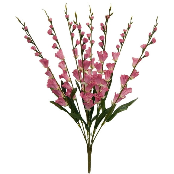 Blush Pink Bells of Ireland 32in Artificial Polysilk Faux Fake Flower Shell Flower Bush for Craft Home Garden Bouquet Arrangement Ceremony Wedding Arch Floral Wall Aisle Decor (Mauve, Set of 2)