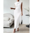 thumbnail image 6 of BTFBM Women's Ruched Bodycon Dress Summer Casual Sleeveless Lightweight Back Slit Elegant Club Party Cocktail Maxi Dresses, 6 of 9