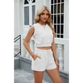 thumbnail image 3 of XCHQRTI Summer Casual Outfits Women's Short Sleeveless Tshirt and High Waisted Drawstring Shorts, 3 of 9