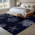 thumbnail image 5 of Seaweed Starfish Shell Washable Living Room Rugs 5'x8', Nautical Coral Marine Life Black Low Pile Throw Large Area Rug Non-Slip Sturdy Edge Binding Carpet for Living Room Kitchen Office, 5 of 9