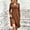 Brown, variant on Women's Long Sleeve V-Neck Cross Ruched Waist Swing A-Line Midi Dress Elegant Flared Hem for Party Evening Occasions Black,L