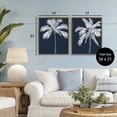 thumbnail image 3 of Stupell Industries Blue Palms Tropical Scene 2 Piece Brown Framed Floater Canvas Set design by Leah Noel Art, 21 x 17, 3 of 9