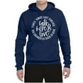 thumbnail image 2 of Wild Bobby, Faith Hope & Love Three Things That Last Forever Inspirational/Christian Unisex Graphic Hoodie Sweatshirt, Navy, XX-Large, 2 of 6