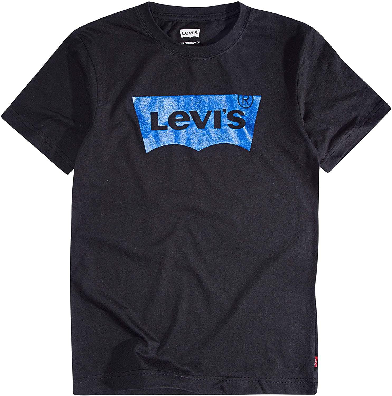 Levi's Boys' Big Embellished Batwing T-Shirt, Black/Blue Foil, S ...