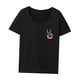 thumbnail image 3 of Camiseta para mujer Ropa de verano Camisa con cuello redondo para ir de compras Caminar Uso diario Negro, 3 of 7