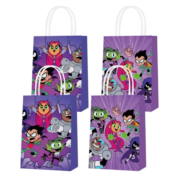 16PCS For Teen Titans Theme Birthday Party Bags,Party Favor Bags,Birthday Party Decorations With Handles Favor Bags Candy Gift Bags for Birthday Party