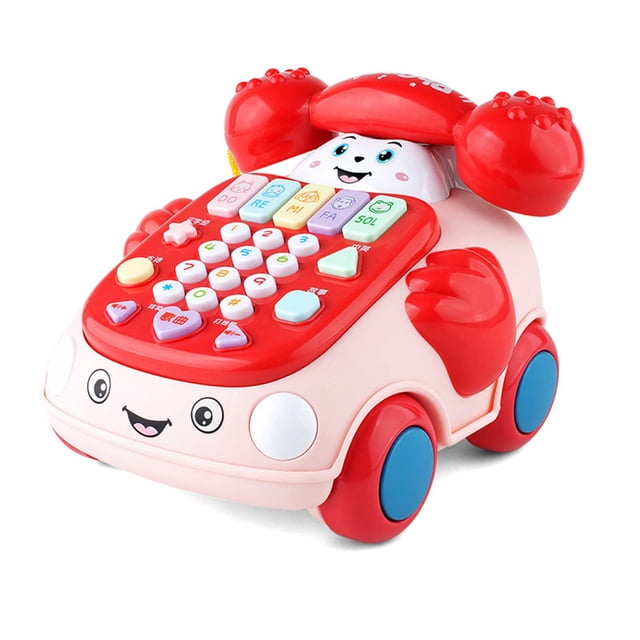Red Plastic Pretend Telephone Toy Landline Early Education Machine With Interactive Buttons Sounds Puzzle Learning Activity For Boys Girls Ages 3 And Up Red