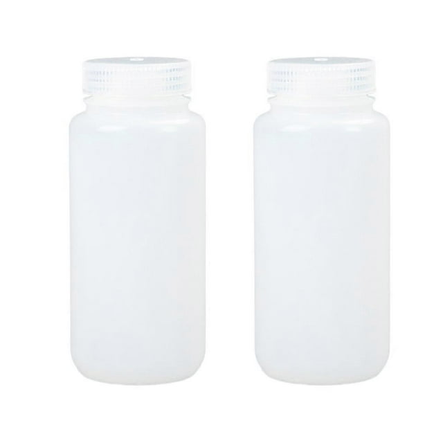Wide Mouth Reagent Bottle for Storage Use 2Pcs White Plastic Empty Hdpe Bottles