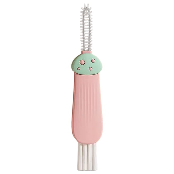 2 in 1 Cup Lid Gap Cleaning Brush,Multifunctional Bottle Cleaning Brush,Cup Lid Gap Cleaner,Water Bottle Cleaner,Portable Crevice Cleaner Scrubber Tools,Home Kitchen Crevice Brush Tools,1PC,Pink,5"