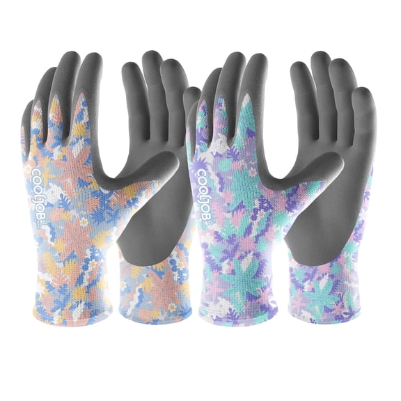 COOLJOB 6 Pairs Colorful Gardening Gloves for Women Ladies, Breathable Rubber Coated for Yard Garden, Outdoor Indoor Protective Work, Small Size, Varied Colors