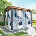 thumbnail image 6 of Outdoor Curtains for Patio Waterproof, Blue Bohogeometric Outdoor Privacy Panels Grommet, Bohemia Ethnic Abstract Lines Leaf Blackout Outside Curtains for Porch/Cabana 54"x84", 2 Panels, 6 of 8