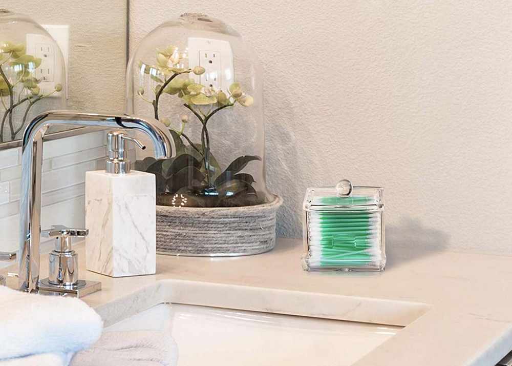 Qtip Cotton Swab Dispenser Holder - Acrylic Apothecary Vanity countertop Organizer Box Jars for qtips Bobby pins toothpicks Cotton Balls Any Small Health Beauty Bathroom Accessories Items Holder! | Walmart Canada Qtip Cotton Swab Dispenser Holder - Acrylic Apothecary Vanity countertop Organizer Box Jars for qtips Bobby pins toothpicks Cotton Balls Any Small Health Beauty Bathroom Accessories Items Holder! | Walmart Canada