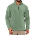 thumbnail image 1 of SUDADERA DE PULLOVER DE FLEECE DE MANGA LARGA CON MEDIA CREMALLERA Y CUELLO ALTO DE COLOR SÓLIDO PARA HOMBRE INSPIRE CHIC S GRIS VERDE, 1 of 6