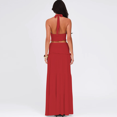 thumbnail image 4 of EASYBRAUS Women V Neck Strap Maxi Dress Summer Sleeveless Ruched Sexy Vacation Dress, 4 of 5
