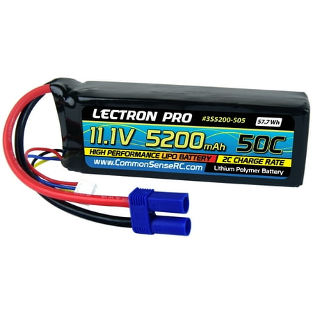 UPC: 0708296558402 | Lectron Pro 11.1V 5200mAh 50C Lipo Battery with EC5 Connector
