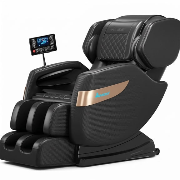 IKENHOTPRO Massage Chair Zero Gravity 10 Fixed Rollers Heat Touch Screen Bluetooth